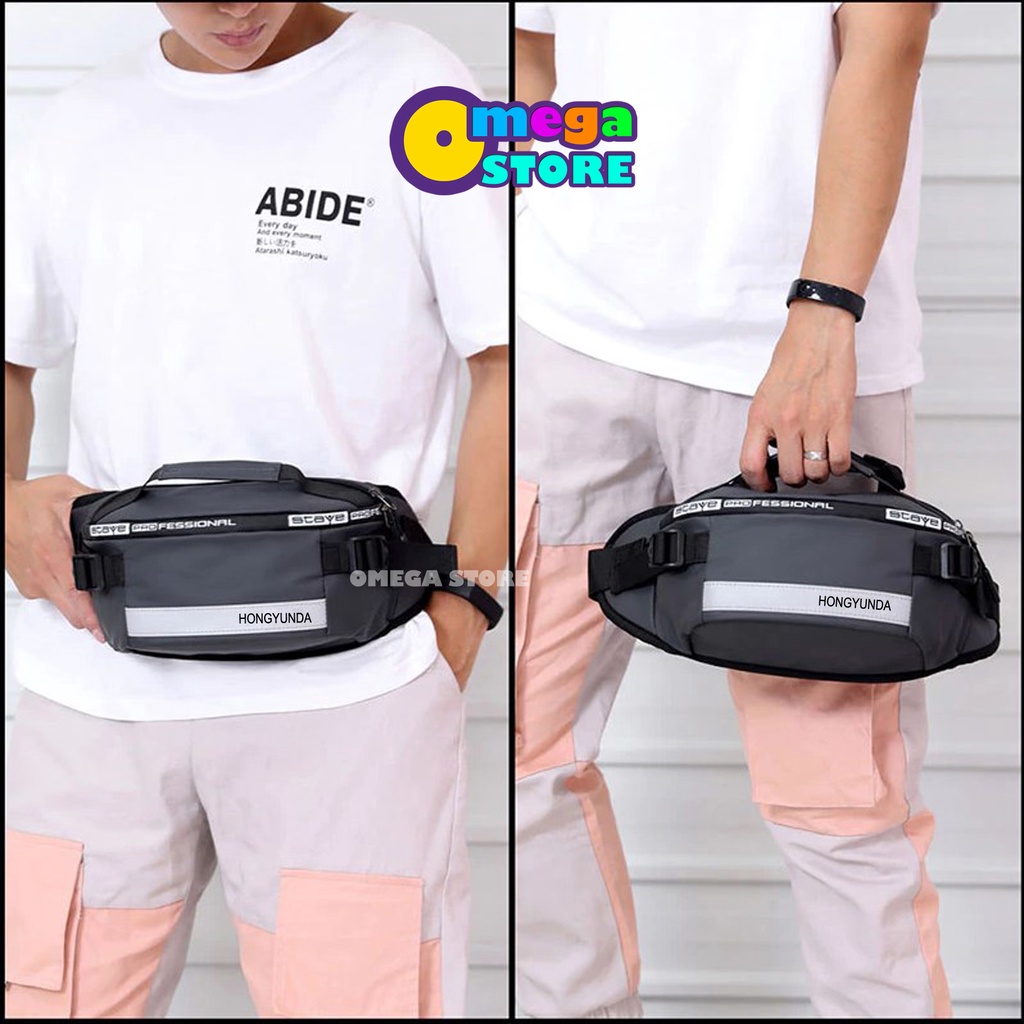 Slingbag Pria Tas Selempang Pria Tas Slempang Anti Air Model Kekinian Waistbag Waterproof Bahan Premium - 112