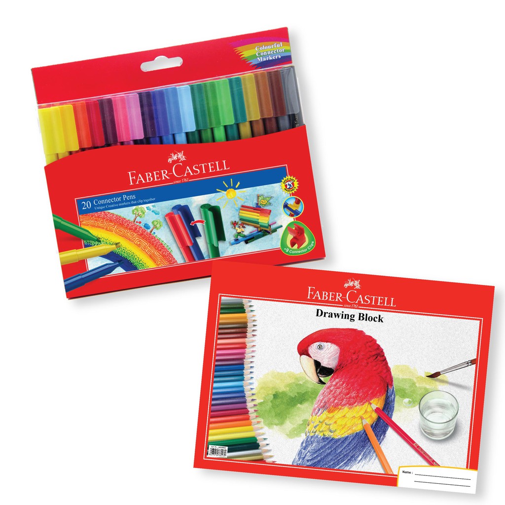 

Faber-Castell Connector Pen 20 & Drawing Book A4