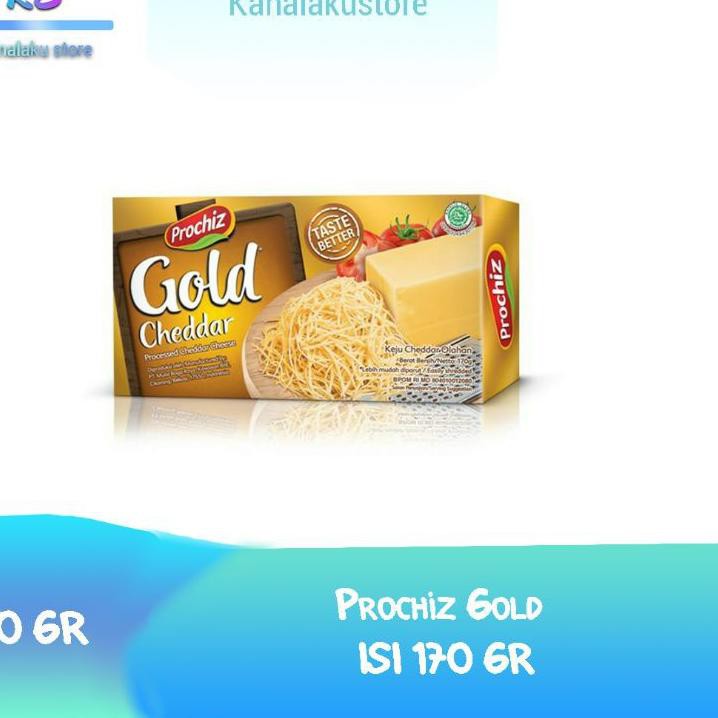 

Diskon!! (kpx-491) PROMO!- KEJU PROCHIZ GOLD CHEDDAR 170 GRAM