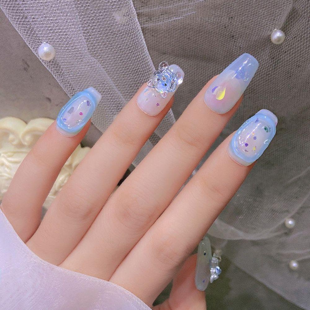 AUGUSTINA Augustina Bear Dekorasi Nail Art Resin Lucu Permen Beruang DIY Ornamen