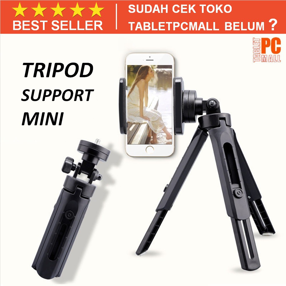 Tripod Support Mini Height Adjustable Holder U Handphone Smart Phone