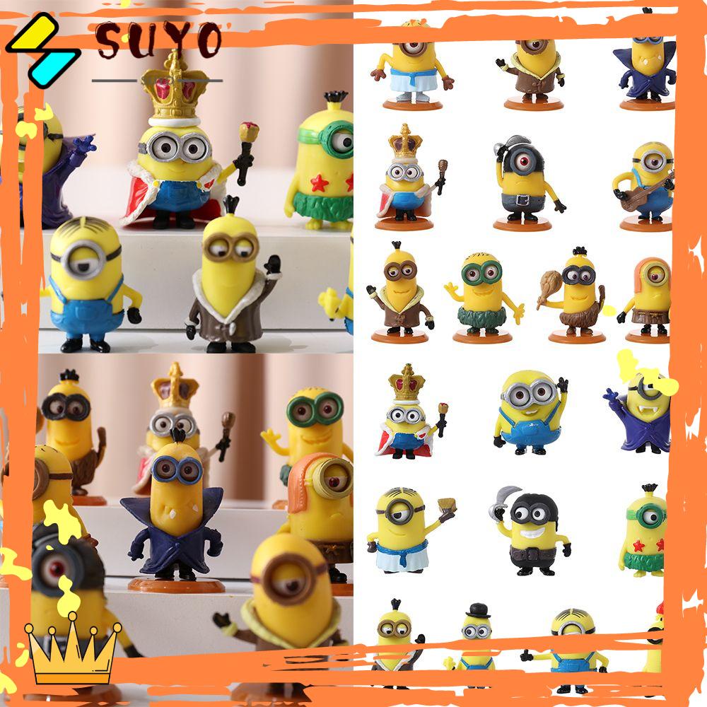 10pcs / set Ornamen Minions Bahan PVC Untuk Dekorasi Rumah