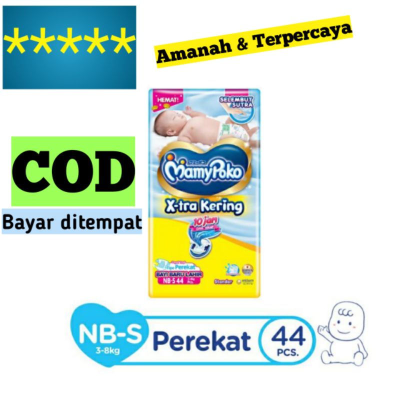 Popok bayi / Pampers Mamypoko Nb S44/ tipe perekat