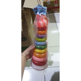  MAINAN  ANAK RING DONAT JUMBO 10 susun baby stacking 