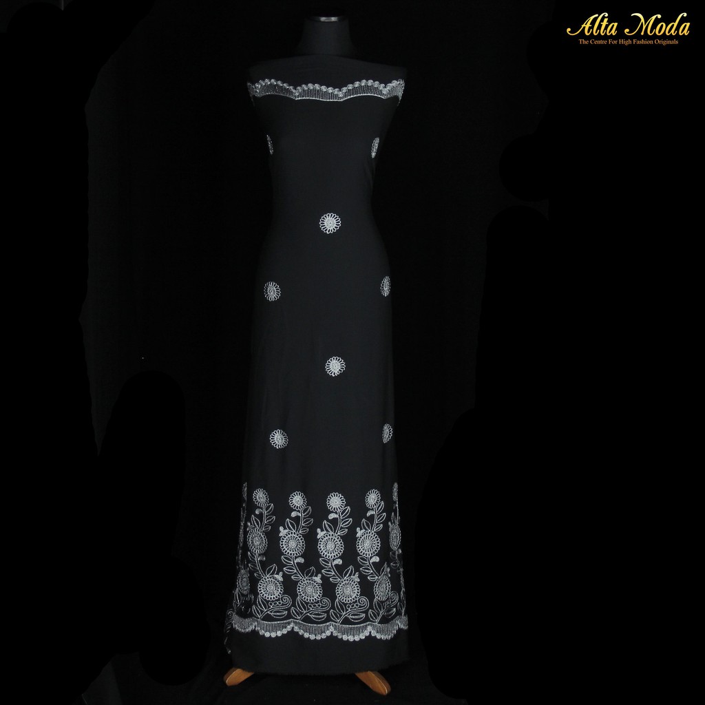 

Alta Moda Kain India Bubble Silver Motif Sunflower Warna Hitam (1M)