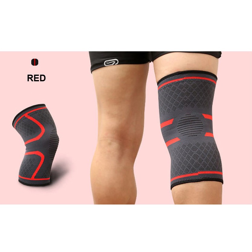 AOLIKES Pelindung Lutut Knee Support Pad Brace Fitness Gym 1 Pair Size M 35-41 - Black