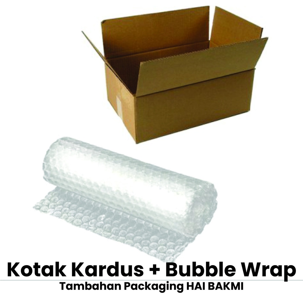 

Kotak Kardus + Bubble Wrap (Tambahan Packaging HAI BAKMI Next Day)