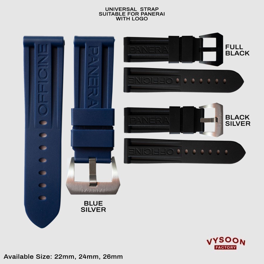 Rubber Strap Officine Luminor Panerai PAM Engrave Tali Jam Karet