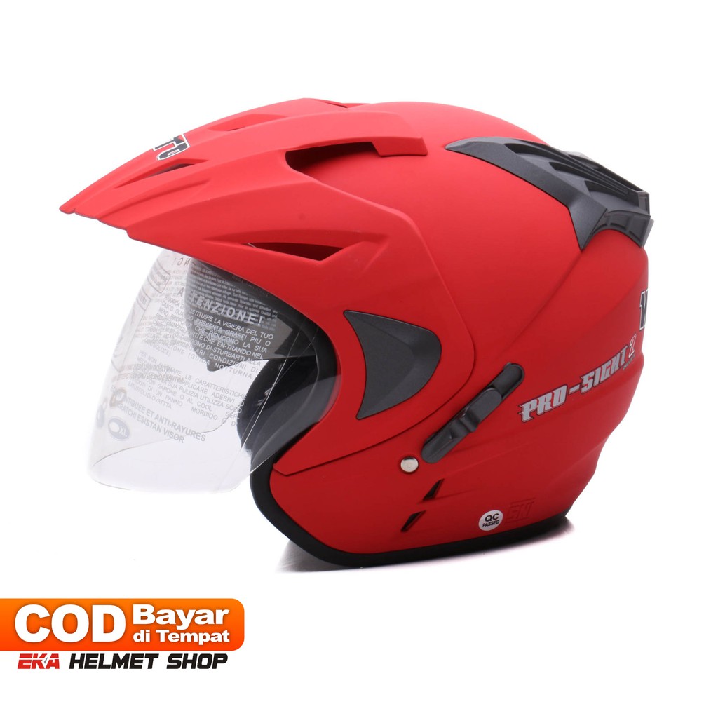 [Helm Dewasa] WTO Helmet Pro-Sight - Double Visor - Merah Doff