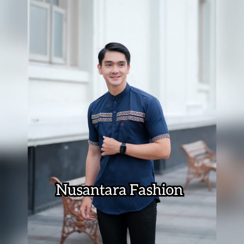 Baju Koko Dewasa Baju Koko Fashion Muslim 2022 SIZE ML XL XXL-Koko FF navy