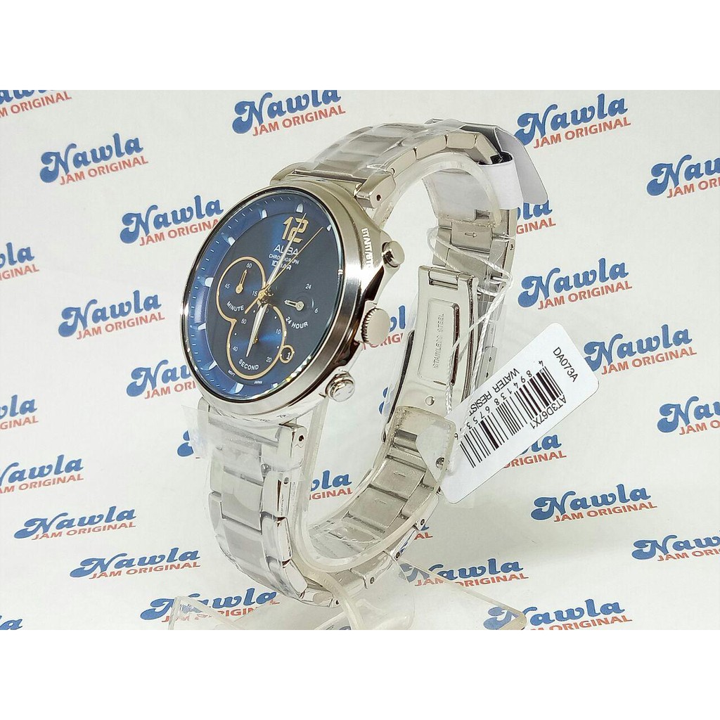 Alba Quartz AT3D67X1 Chronograph Blue Dial - Jam Tangan Pria AT3D67