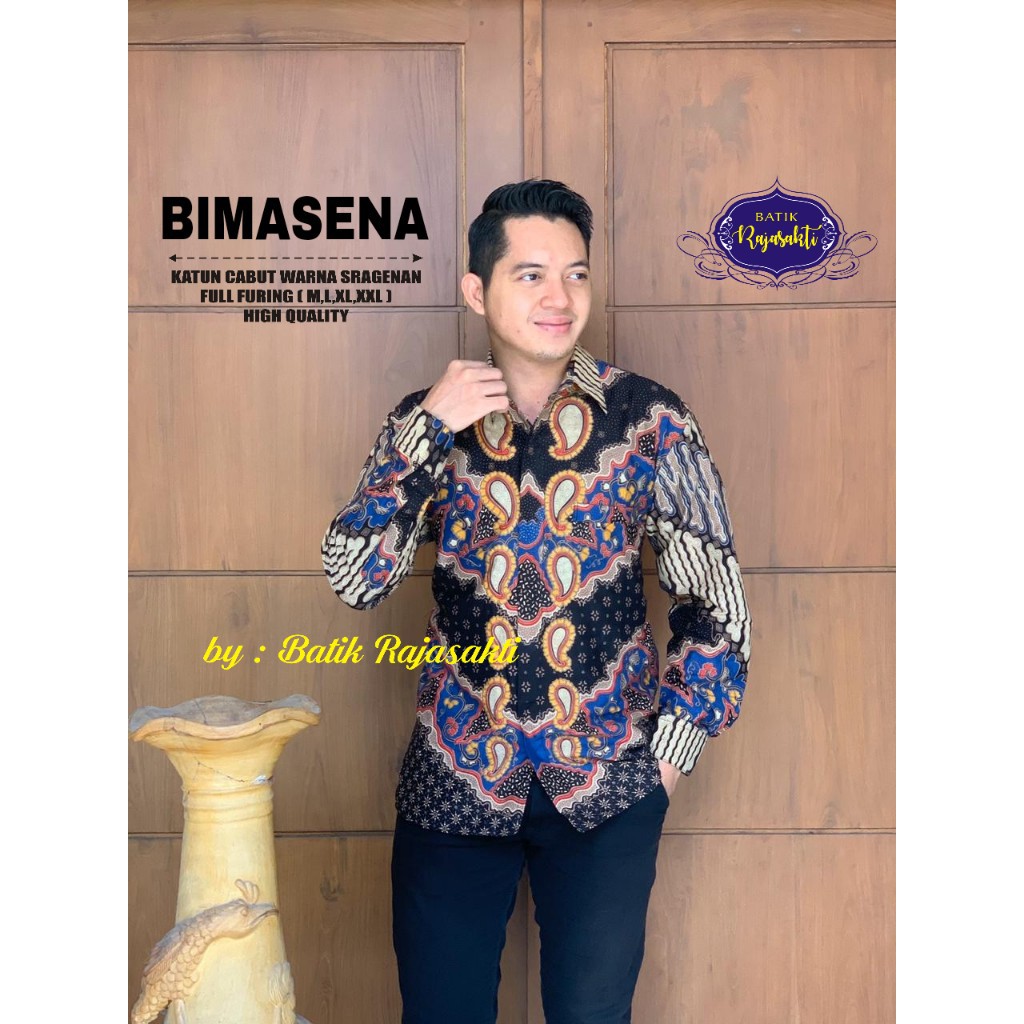 BIMASETA RAJASAKTI KEMEJA BATIK SOLO PRIA LENGAN PANJANG LAPIS FURING ATASAN BATIK PREMIUM MODERN KATUN HALUS BAHUWIRYA  BANAMITRA BANAMITRA PUTIH BANGSAWAN BAYU PUTRA BERLIAN BIRU BHARATAYUDA BIMASENA BIRENDRA BIRU INDAH BRAHMAKERTA BRAHMAKERTA MERAH