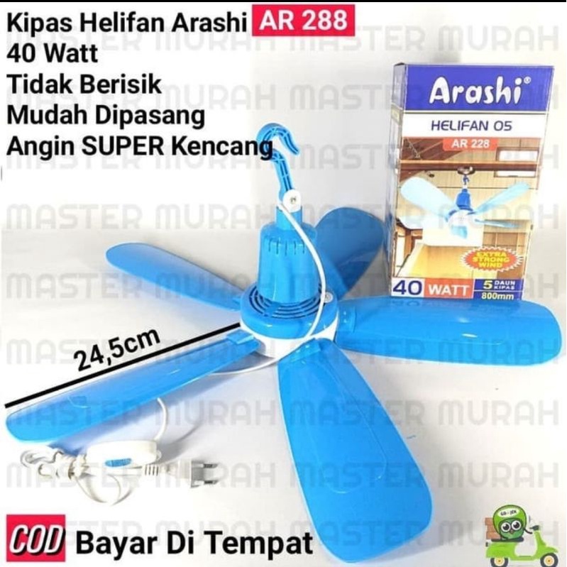 Kipas Angin Gantung Arashi 40 w/Heli fan Arashi 45 watt/Kipas Baling Baling 40 watt