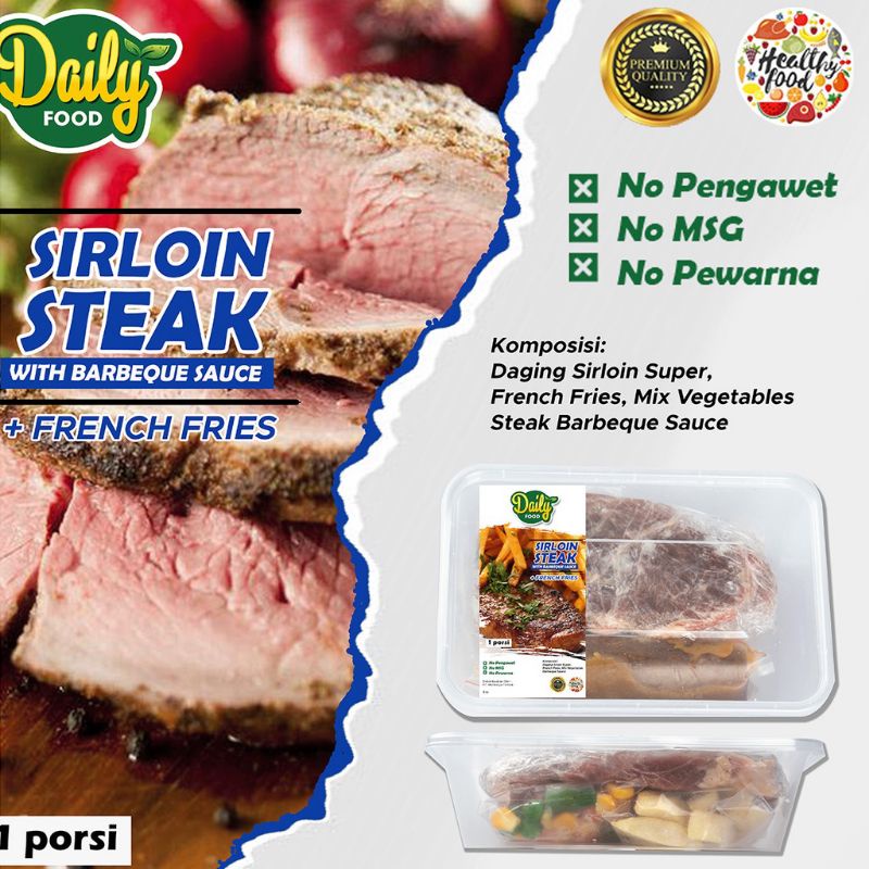 

SIRLOIN STEAK WITH BARBEQUE SAUCE FROZEN NON MSG FOOD BY DAILY FOOD