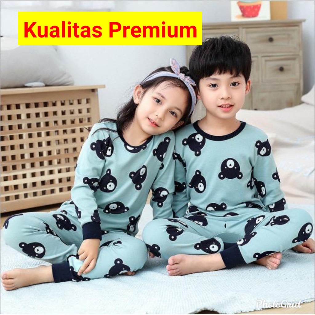 moons care SNI Kids 2-9 tahun Stelan Piyama Motif Baju Tidur Anak Piyama Pajamas 1 2 3 4 5 6 7 8 9 10 tahun