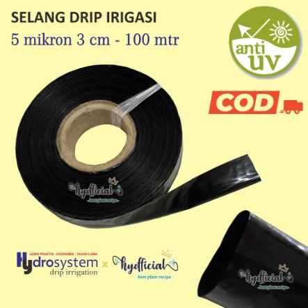 Selang Drip Irigasi Pertanian 5 mikron 3 cm 100 meter - Pipa 1/2 inch