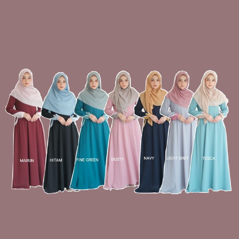 Gamis Syari  Rania by Majidah set Jilbab segi empat