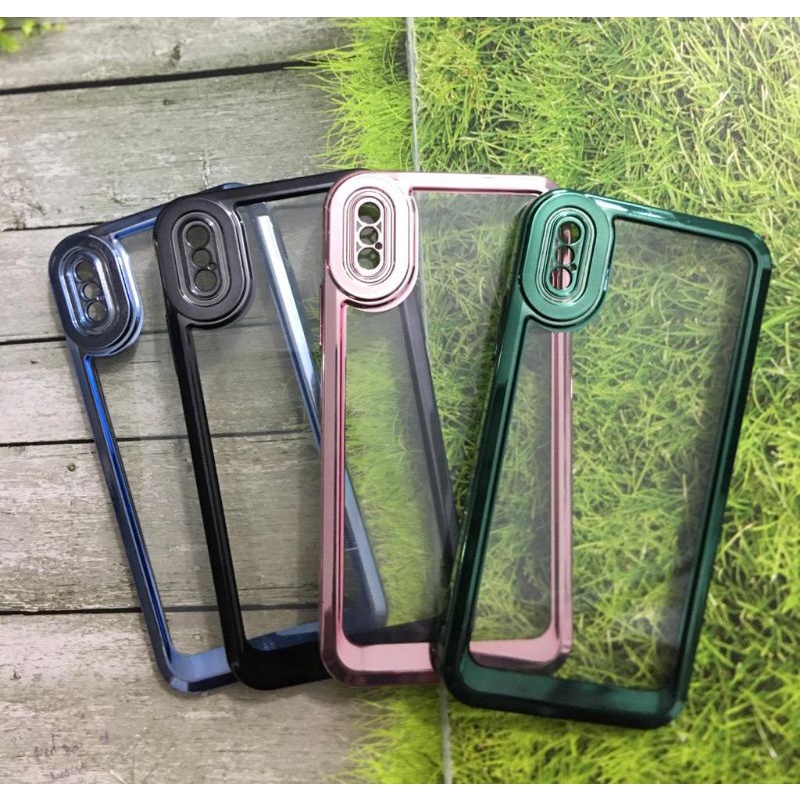 Case Hp Iphone X &amp; XS Case Transparan List Chrome Proteck Kamera #case#casehp#casemurah#caseiphone