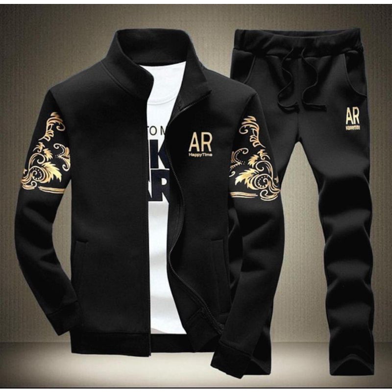 Setelan Jaket Sablon Pria / Baju Olahraga Pria / Setelan Jaket AR Sablon Celana Panjang