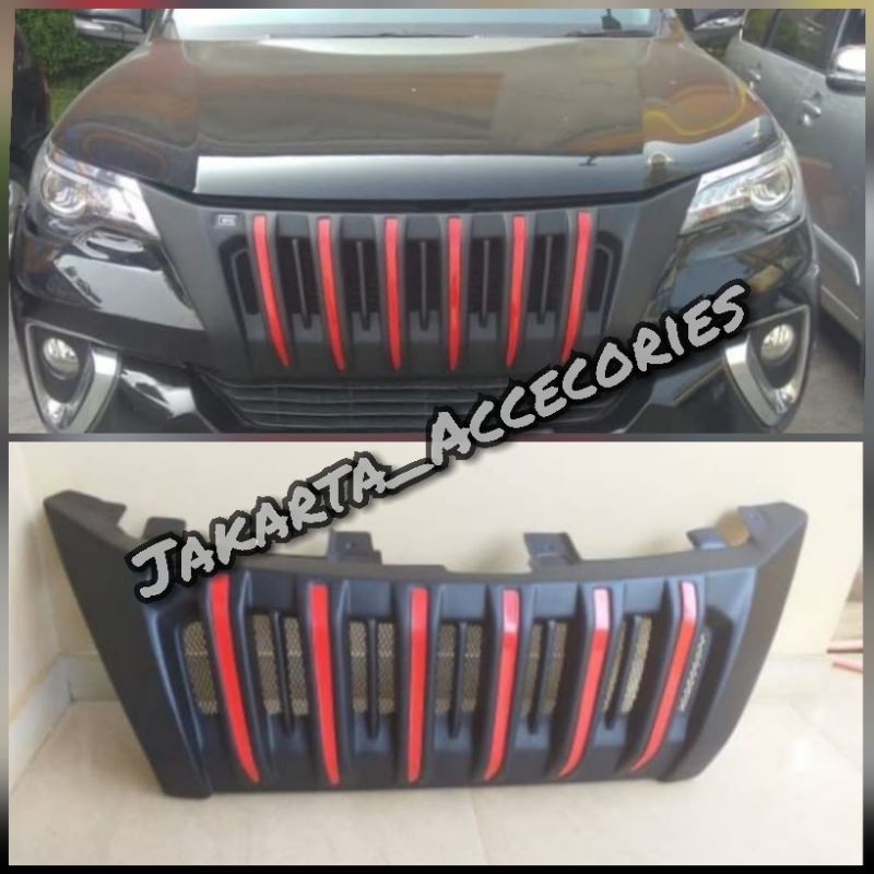 grill all new Fortuner vrz tahun 2016 - 2019 list crum list merah list putih list doff