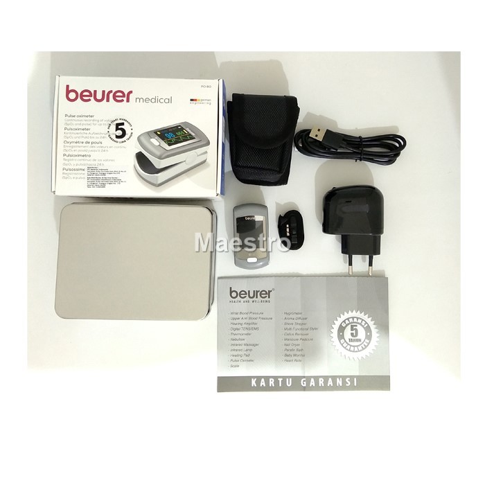PRODUK TERBAIK - OXIMETER BEURER PO80 FINGER PULSE OXYMETER ALAT UKUR SATURASI OKSIGEN