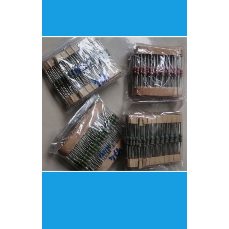 10.pcs ANEKA NILAI RESISTOR JAPAN 1/2 WAT body 1/4