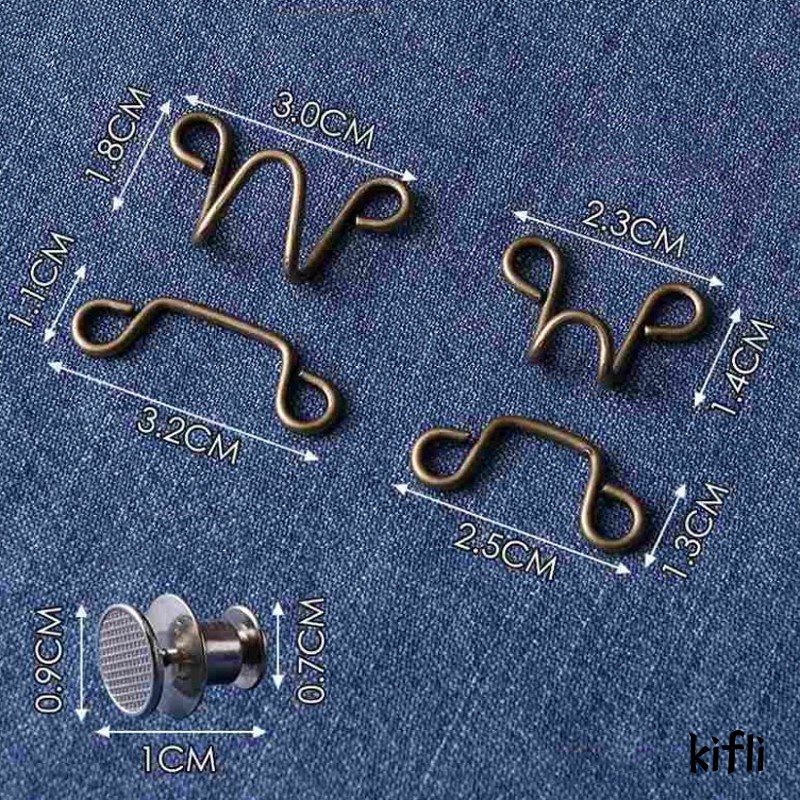 Kancing Jeans Logam,Simple Adjustable Kancing Pengait,Celana Panjang Desain Kait Pengecil Lingkar Pinggang,Bisa Dilepas