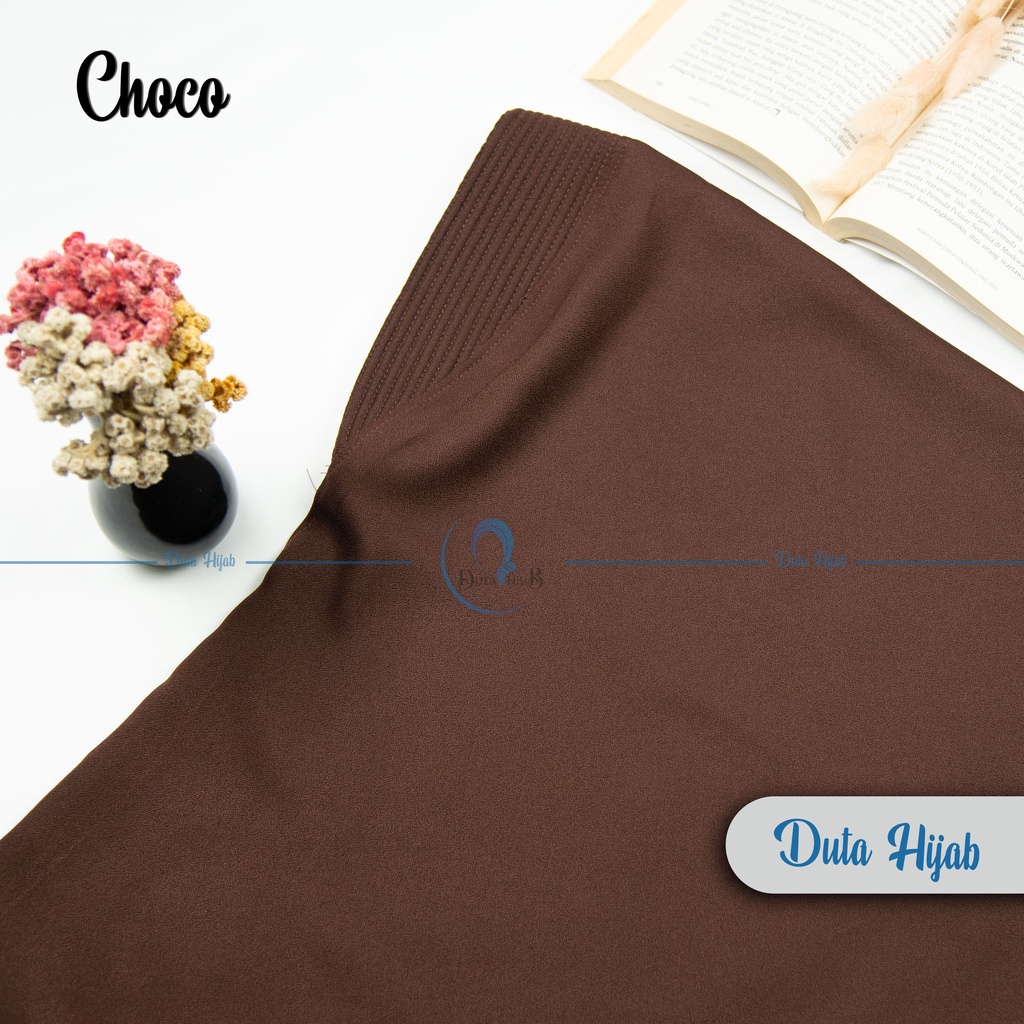 Jilbab instan / Hijab bergo maryam SIMPLE PAD JUMBO L murah (TANPA TALI)-Choco