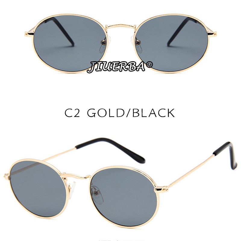 (YUZHU) RB GAYA Classical RB Small Oval Kacamata Hitam Wanita/Pria Sunglasses Anti UV400