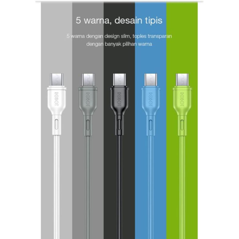 Kabel Data  ROBOT RBM 100s Micro Usb 20pcs Dapat toples Original RBM100S Garansi Resmi