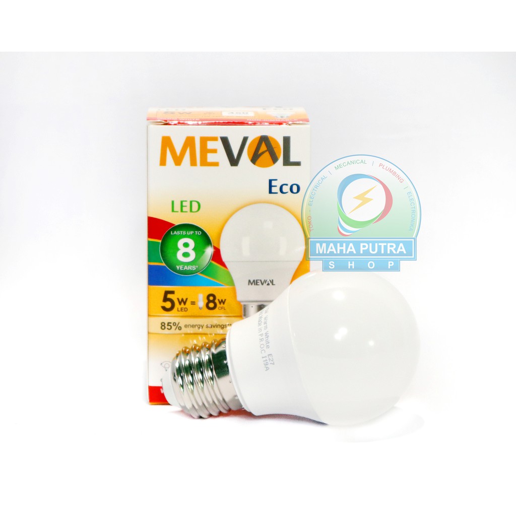 LAMPU LED 5 WATT MEVAL PUTIH. LAMPU LED PUTIH ATAU KUNING