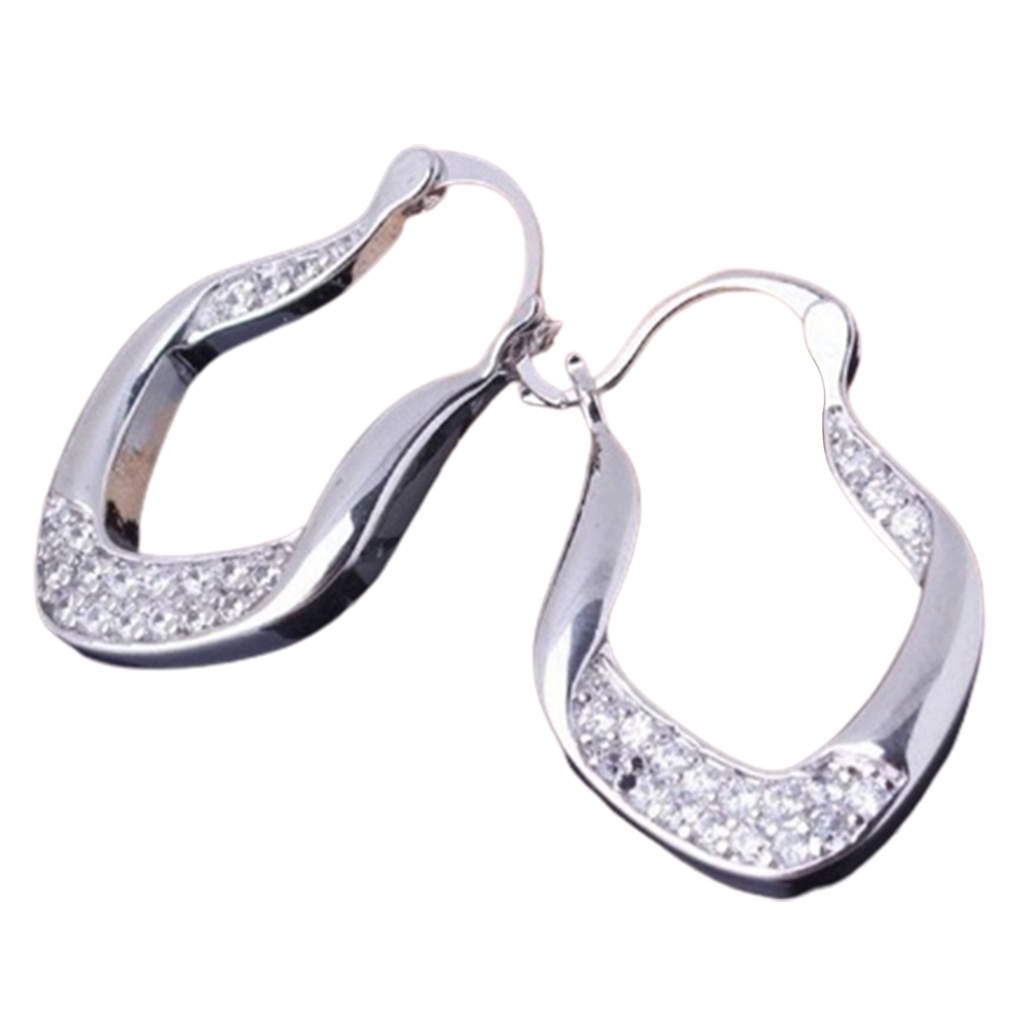 Hu Hu Hu Hu Hu Alat Bantu Pasang Kacamata♡ Anting Tusuk Bentuk U Geometri Hias Berlian Imitasi Untuk Wanita