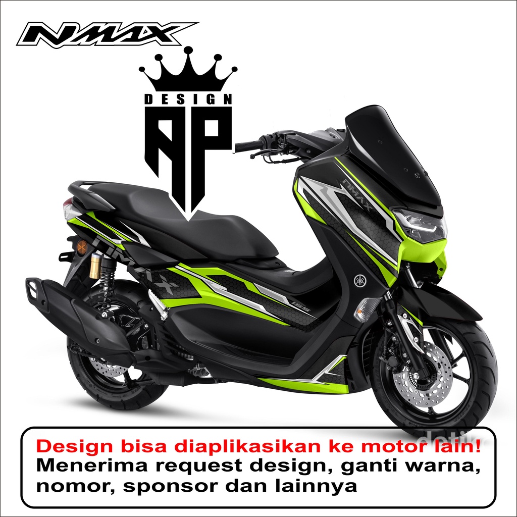 decal sticker nmax full body pcx dekal stiker all new atau lama free design hijau tech keren