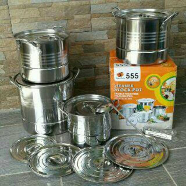 Panci Set Stock Pot Steamer Saito 555 GN S5 ( Dandang 555 )