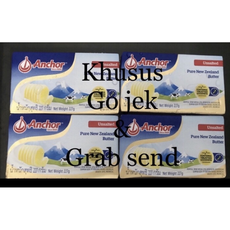 

Butter Anchor unsalted 200 gr / kemasan pads/ mentega tawar