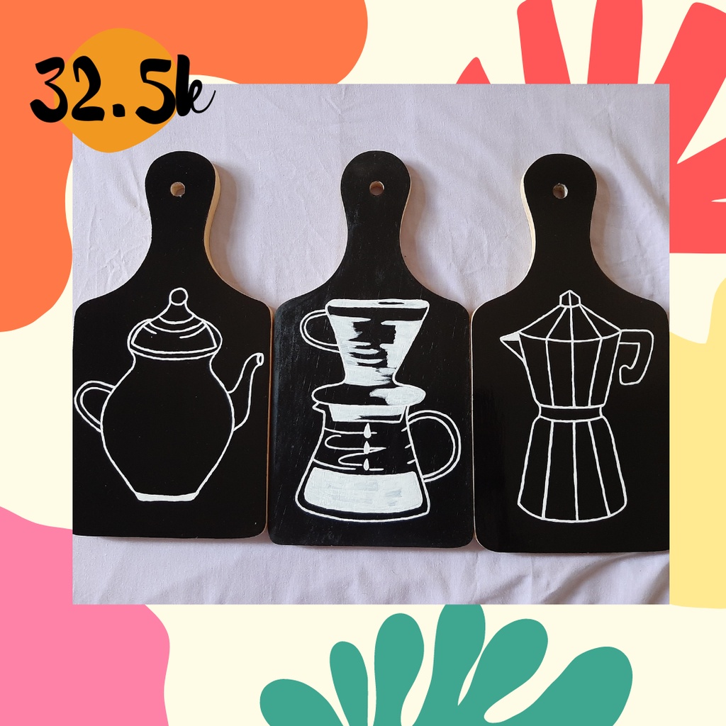 Telenan Lukis Murah/Hiasan Dinding/Hiasan Rumah/Hiasan Kafe/Lukisan Kayu Akrilik Murah