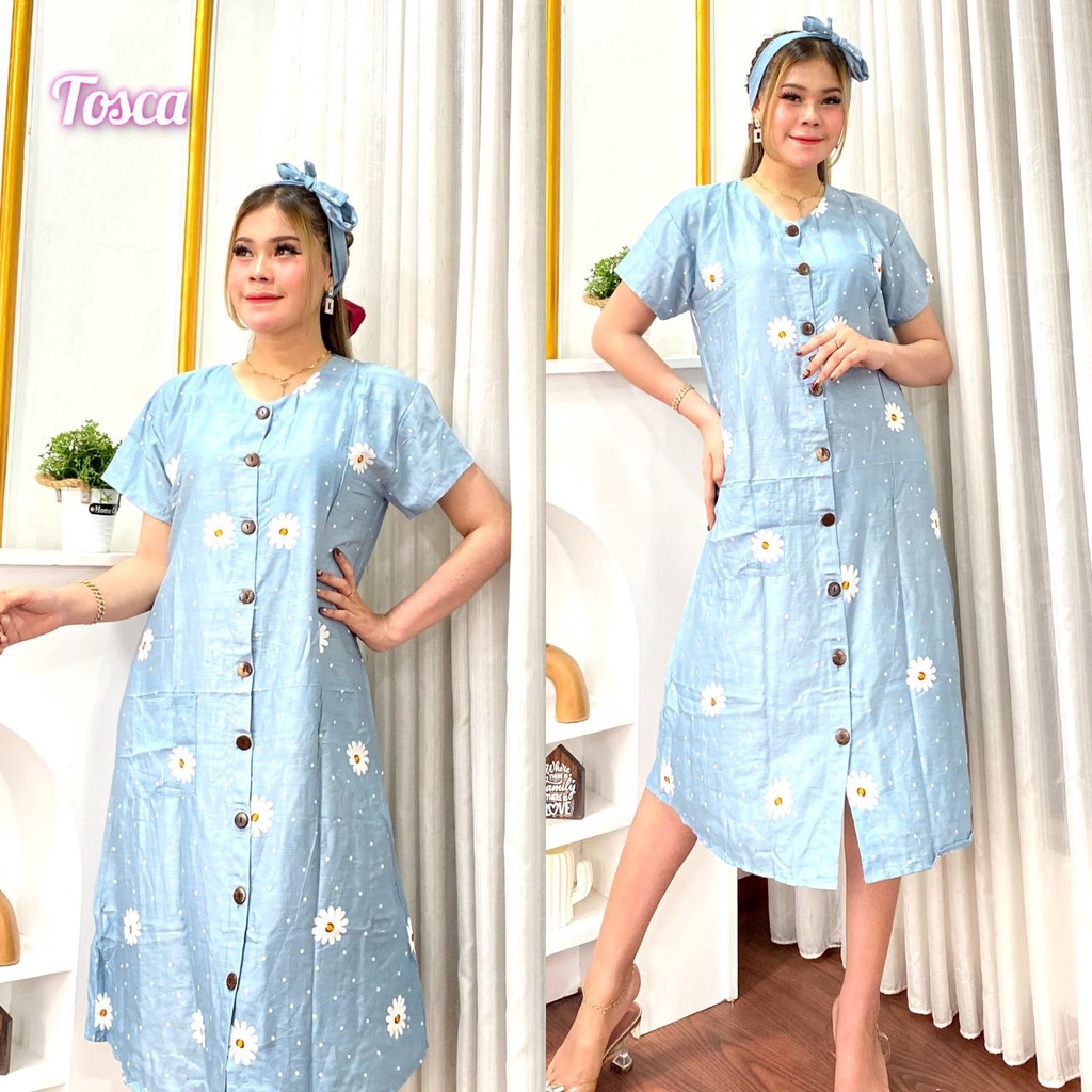 Daster Andin Ikatan Cinta Viral 2022 Full Kancing Busui Bahan Rayon Adem Ukuran Jumbo