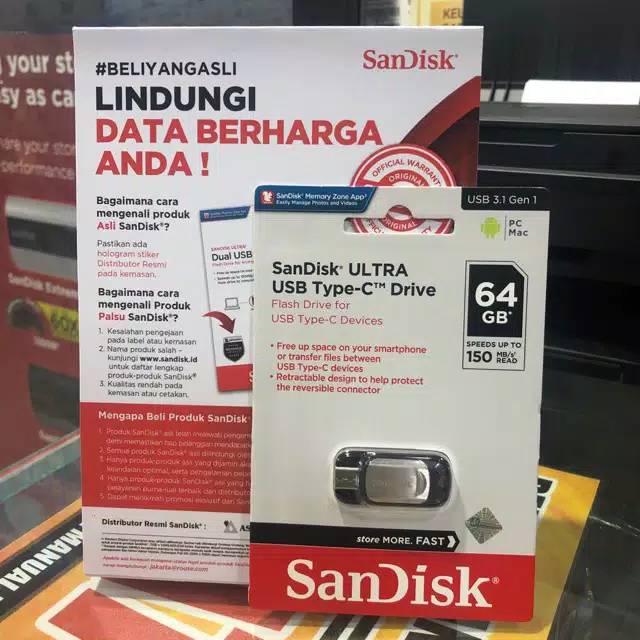 Flashdisk Sandisk  Type C CZ450 64GB