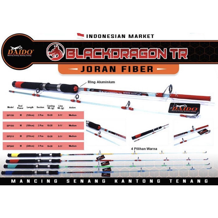 Joran Daido Fiber Solid Transparant Black Dragon 240