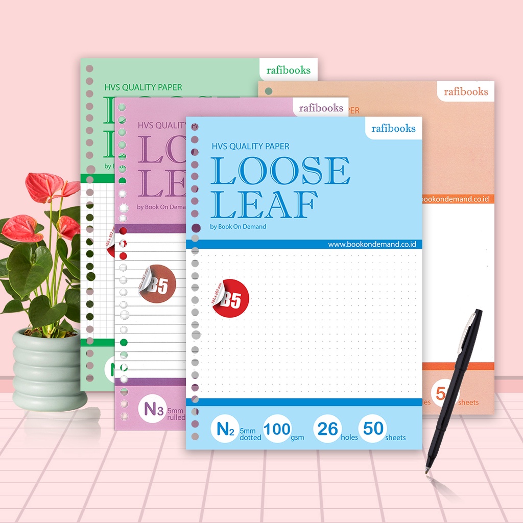 

[ Rafibooks ] Loose Leaf B5 HVS 100 Gsm - Kertas Binder / Isi notes