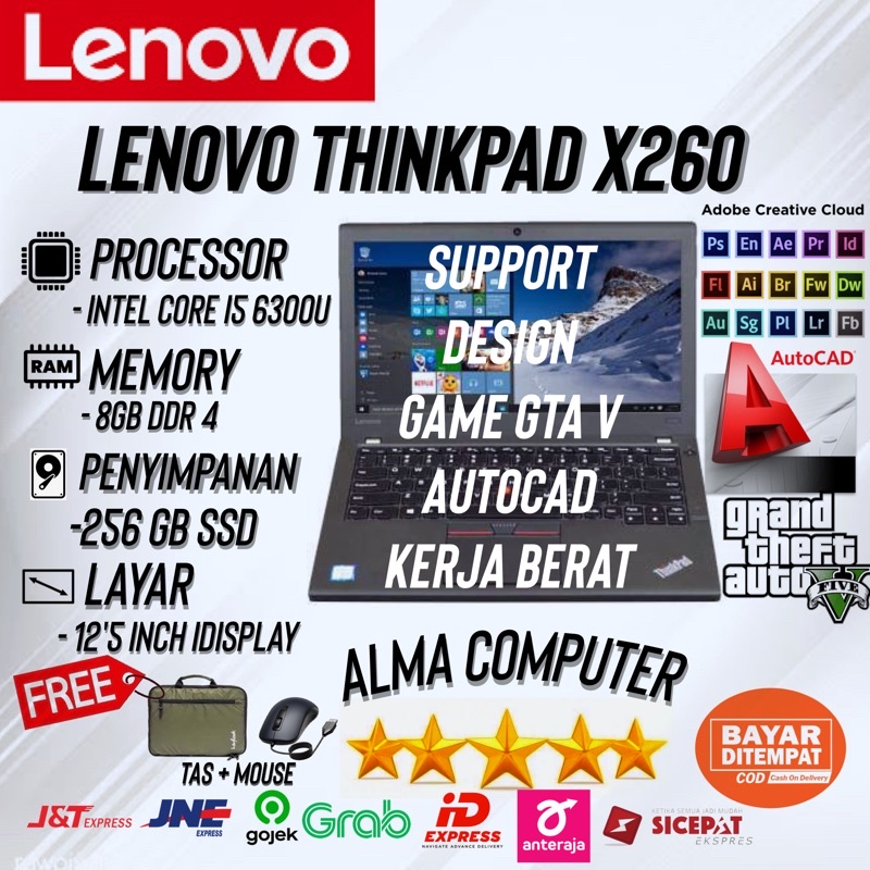 LAPTOP LENOVO THINKPAD X260 CORE I5 - RAM 8GB - HDD500GB