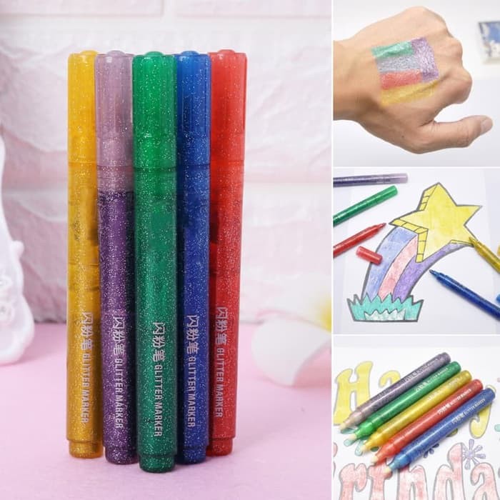 Glitter Marker Pen (5pcs)