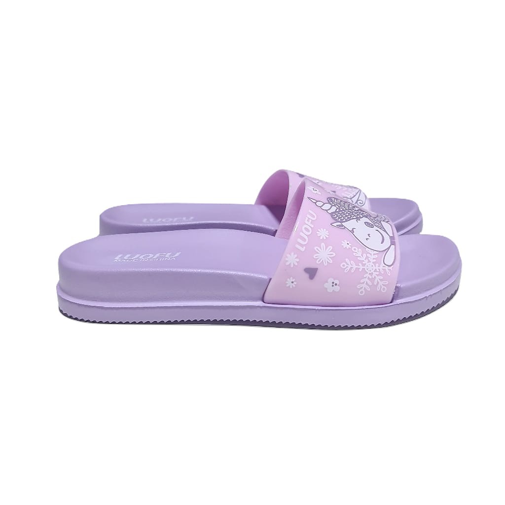 LUOFU ORIGINAL jelly sandal karet empuk murah anak cewek import sendal selop E7159B11