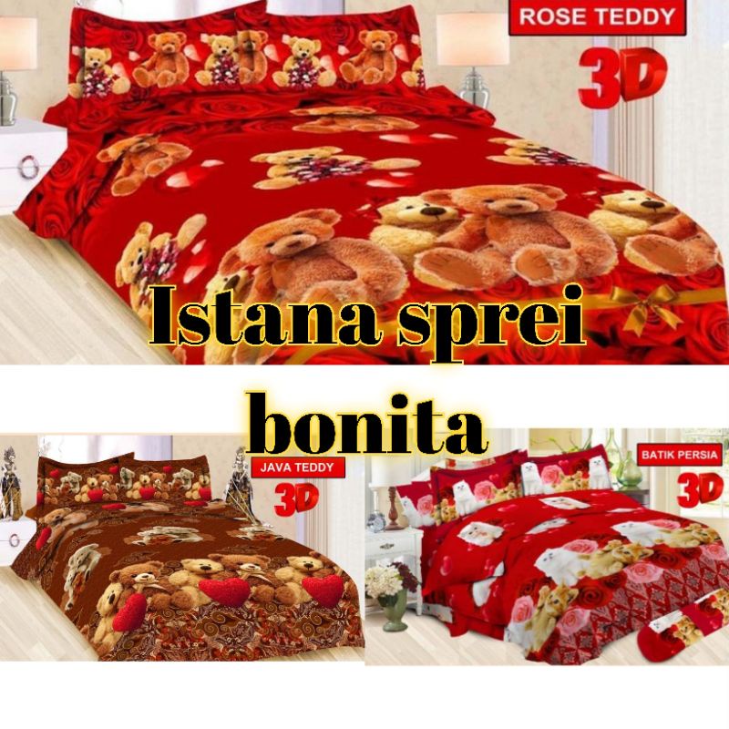 (BISA COD) SPREI BONITA 3D DISPERSE KING B2 MOTIF ROSE TEDDY/JAVA TEDDY/BATIK PERSIA/180x200