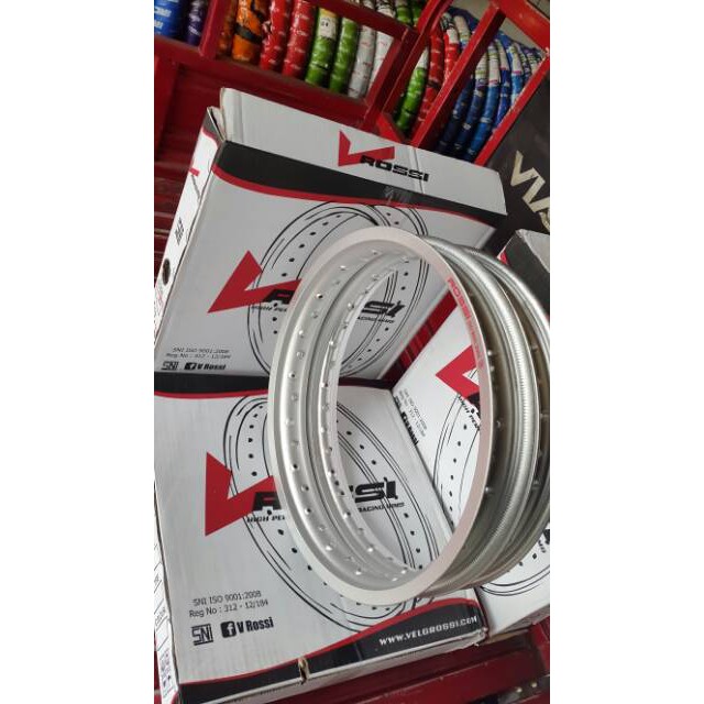 VELG ALUMINIUM ROSSI RING 17 SILVER KULIT JERUK - VELG MOTOR - AKSESORIS MOTOR