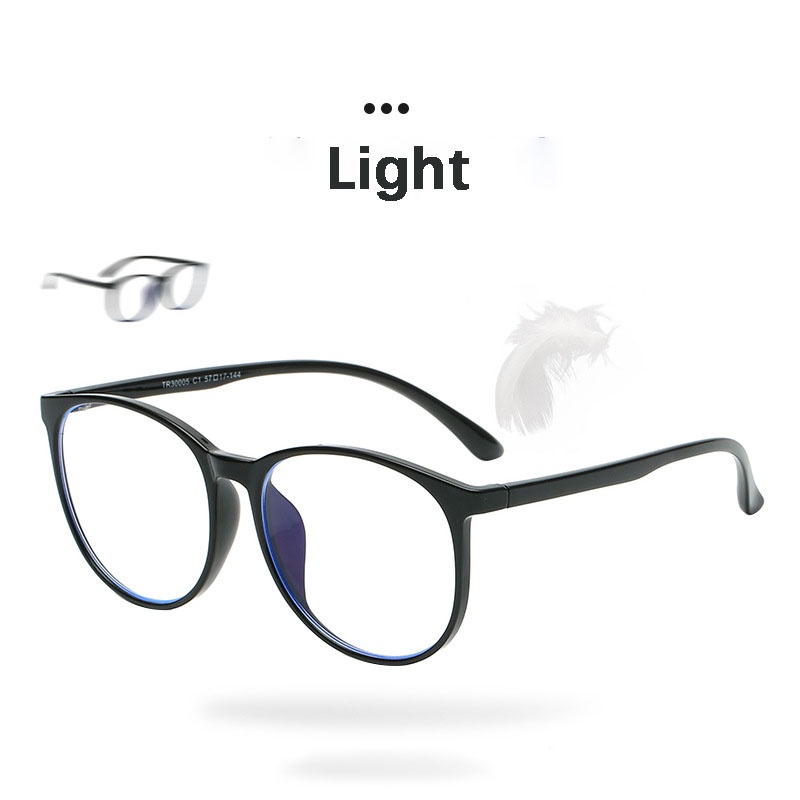 Tr90 Kacamata Optik Frame Bulat Lensa Blue Light Untuk Priawanita