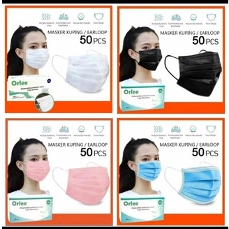 Masker EARLOOP 3PLY ORLEE / CANTOL ORLEE / MASKER LOKAL PREMIUM