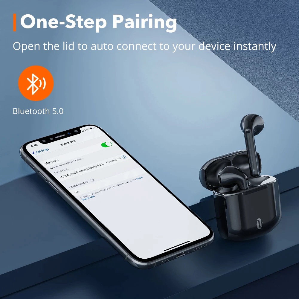 Premium TWS AptX TaoTronics SoundLiberty 95 Clear Mic Noise Cancelling HiFi Bluetooth Headset