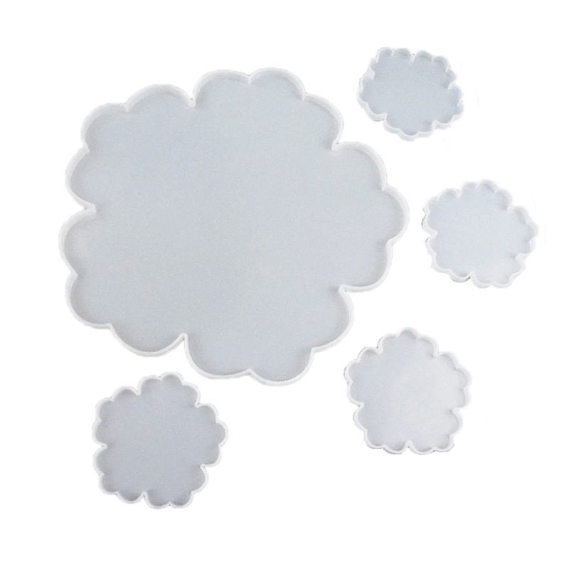 SIY  5Pcs Large Silicone Flower Coaster Resin Casting Molds Kit Epoxy Resin Art Craft