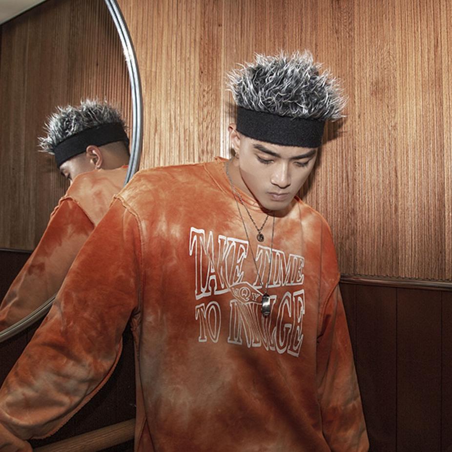 Terbagus.. [Ready Stok] Eropa dan Amerika topi simulasi wig rambut pendek topi retro hip-hop spoof b